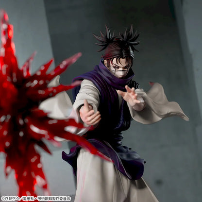 Action figure of a character from an anime with red energy effect in the background JUJUTSU KAISEN Choso Authentic SEGA Luminasta Prize Figure – Culling Game Arc Supernova Edition Blood Manipulation Statue loseup