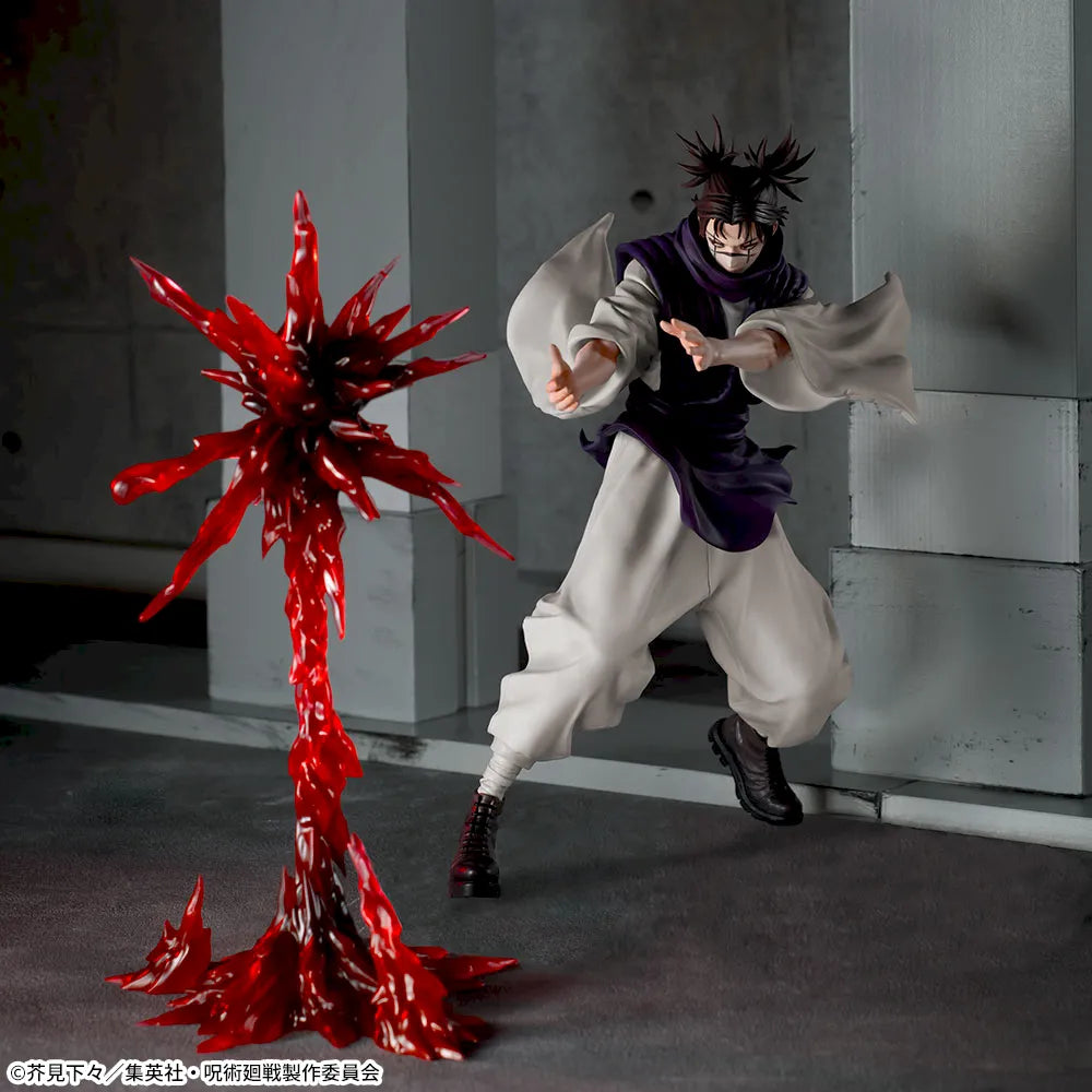 Action figure of a character in a dynamic pose with a red, spiky object on a gray background JUJUTSU KAISEN Choso Authentic SEGA Luminasta Prize Figure – Culling Game Arc Supernova Edition Blood Manipulation Statue diorama