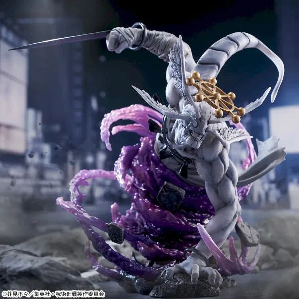 Comic book character with a weapon in a dynamic pose against a dark background JUJUTSU KAISEN Eight-Handled Sword Divergent Sila Divine General Mahoraga Authentic SEGA FIGURIZMα Prize Figure – Ultimate Adaptation Beast Statue closeu