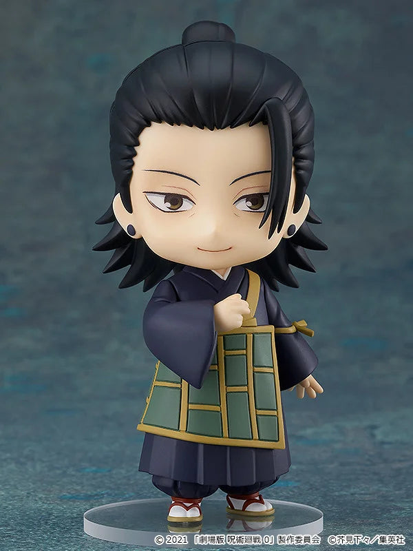 Nendoroid figurine of a character with dark hair and traditional outfit on a gray background Jujutsu Kaisen 0 Nendoroid No. 1768 Suguru Geto Authentic 10cm Chibi Action Figure – Movie Prequel Special Grade Curse User Edition