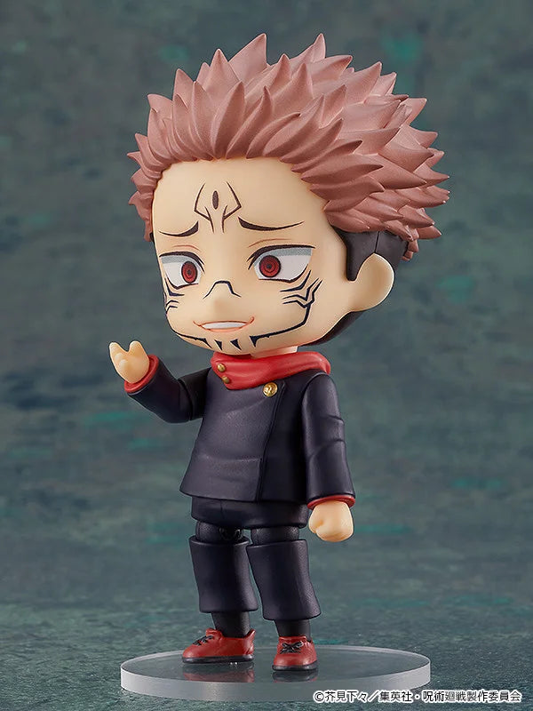 Action figure with spiky hair and red eyes on a dark background Jujutsu Kaisen 0 Nendoroid No. 1834 Satoru Gojo Authentic 10cm Chibi Action Figure – Movie Prequel White Bandage Edition mix