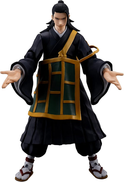 Figure in traditional attire with a black robe and green apron on a white background Jujutsu Kaisen 0: The Movie S.H.Figuarts Suguru Geto Authentic 16cm Articulated Action Figure – Special Grade Curse User Edition