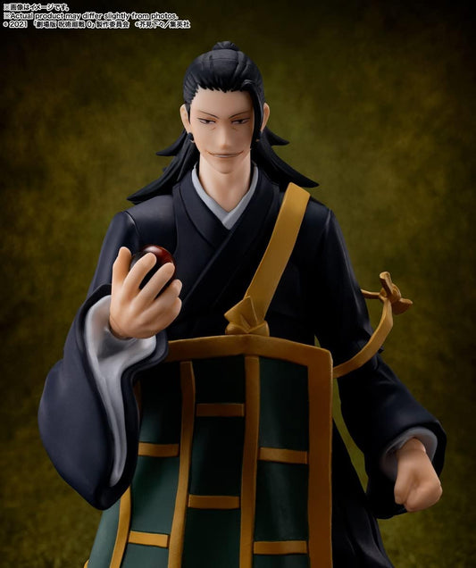 Figurine of a character in traditional attire holding an object against a dark background Jujutsu Kaisen 0: The Movie S.H.Figuarts Suguru Geto Authentic 16cm Articulated Action Figure – Special Grade Curse User Edition