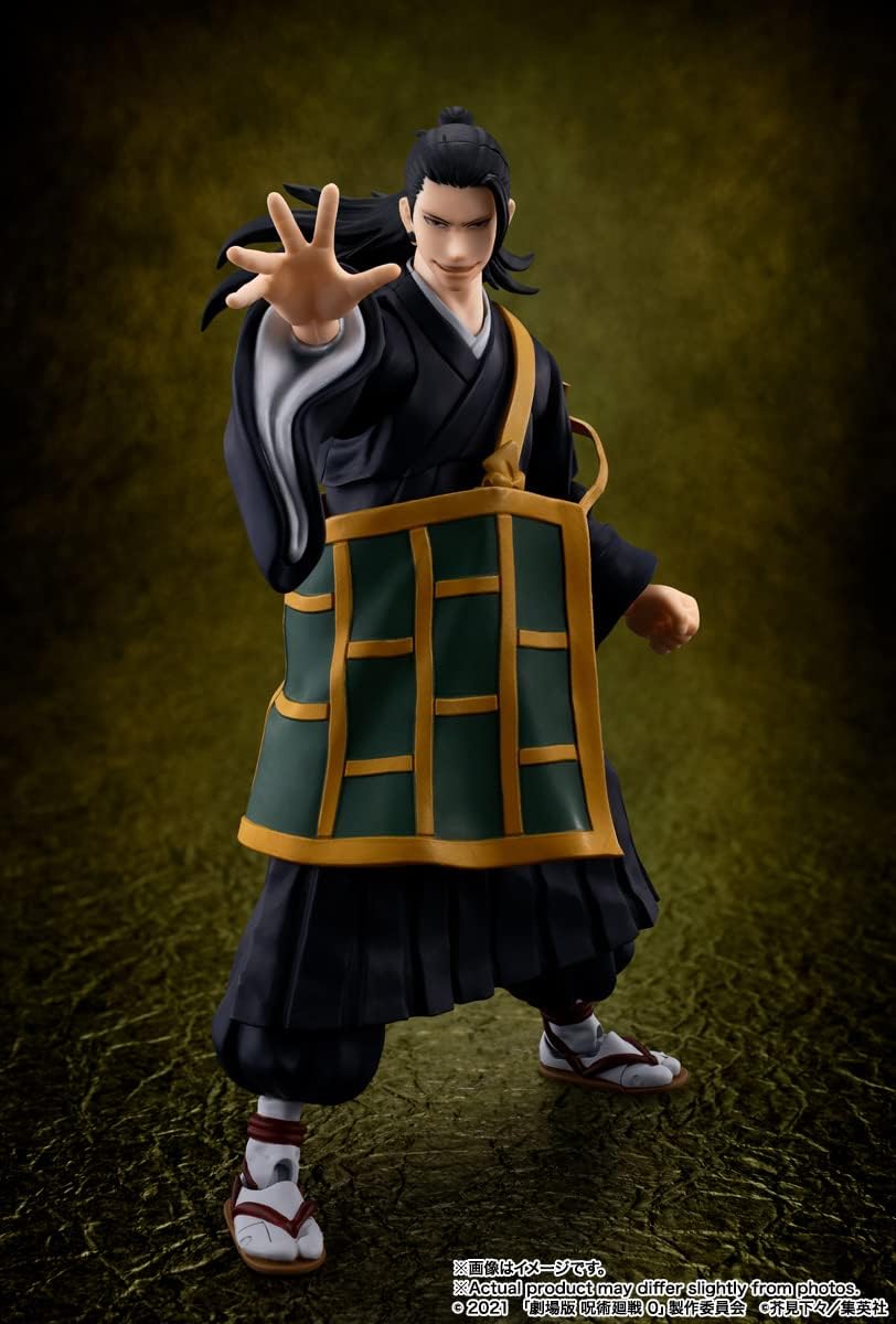 Figure of a character in traditional attire against a dark background Jujutsu Kaisen 0: The Movie S.H.Figuarts Suguru Geto Authentic 16cm Articulated Action Figure – Special Grade Curse User Edition pose