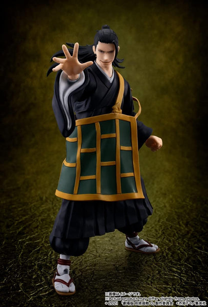 Figure of a character in traditional attire against a dark background Jujutsu Kaisen 0: The Movie S.H.Figuarts Suguru Geto Authentic 16cm Articulated Action Figure – Special Grade Curse User Edition pose
