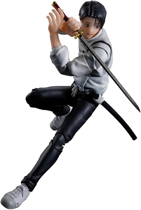 Action figure of a character in a dynamic pose with a sword on a white background Jujutsu Kaisen 0: The Movie S.H.Figuarts Yuta Okkotsu Authentic 15cm Articulated Action Figure – Special Grade Jujutsu Sorcerer Edition