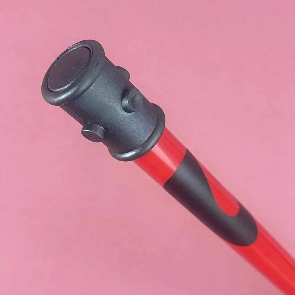 Red and black cylindrical object on a pink background Jujutsu Kaisen Maki Zenin Authentic 19.7-Inch Sansetsukon Three-Section Staff Cosplay Prop – Special Grade Cursed Tool Playful Cloud Edition