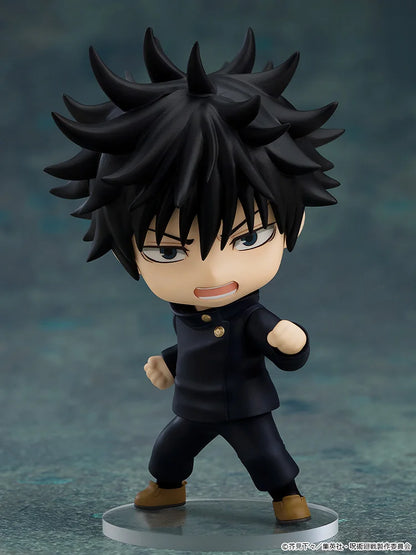 Small figurine of a character with spiky black hair on a dark background Jujutsu Kaisen Nendoroid No. 1506 Nobara Kugisaki Authentic 10cm Chibi Action Figure – Straw Doll Technique Edition fight