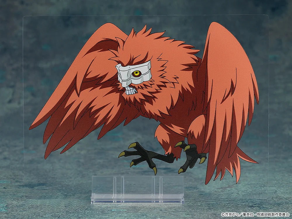 Animated red bird character with a white face on a dark background Jujutsu Kaisen Nendoroid No. 1506 Nobara Kugisaki Authentic 10cm Chibi Action Figure – Straw Doll Technique Edition scene