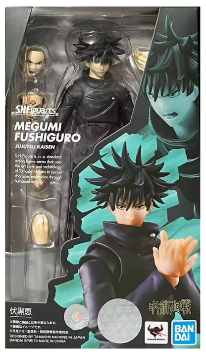 Action figure of Megumi Fushiguro from Jujutsu Kaisen with packaging Jujutsu Kaisen S.H.Figuarts Megumi Fushiguro Authentic 15cm Articulated Action Figure box
