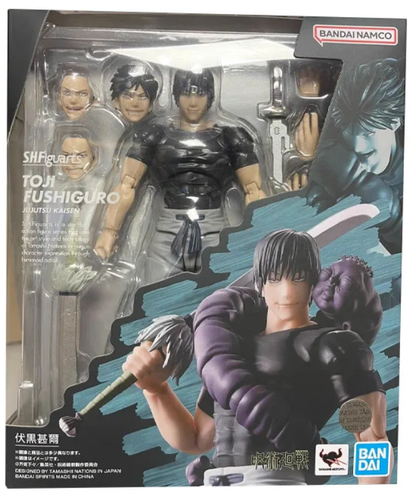 Action figure packaging with Bandai Namco branding Jujutsu Kaisen S.H.Figuarts Toji Fushiguro Authentic 15cm Articulated Action Figure – Sorcerer Killer Hidden Inventory Edition box