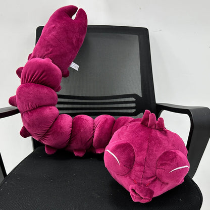 Pink plush lobster toy on a black office chair against a white background Jujutsu Kaisen Toji Fushiguro Inventory Cursed Spirit Authentic Huggable Plush Doll – "Ugly Treasure" Special Grade Cosplay Companion & Room Decor Plush