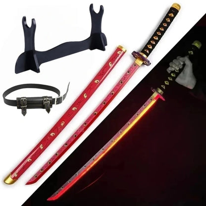 Demon Slayer 40-Inch Illuminated LED Bamboo Nichirin Katana Prop Replicas – Next-Gen USB-C Rechargeable Touch-Activated Cosplay & Display Series