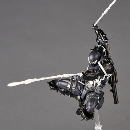 Black Panther action figure in a dynamic pose on a gray background Marvel Amazing Yamaguchi Revoltech Agent Venom Authentic Action Figure