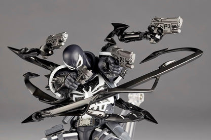 Black Panther action figure with weapons on a gray background Marvel Amazing Yamaguchi Revoltech Agent Venom Authentic Action Figure