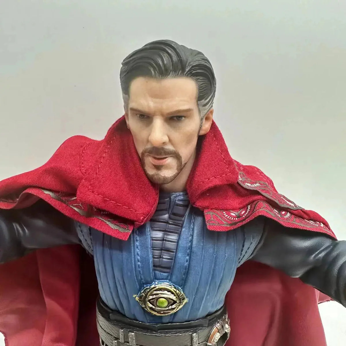 Action figure with red cape and blue outfit on a plain background Marvel Doctor Strange (Sorcerer Supreme Edition) 28cm Premium Figure by Crazy Toys