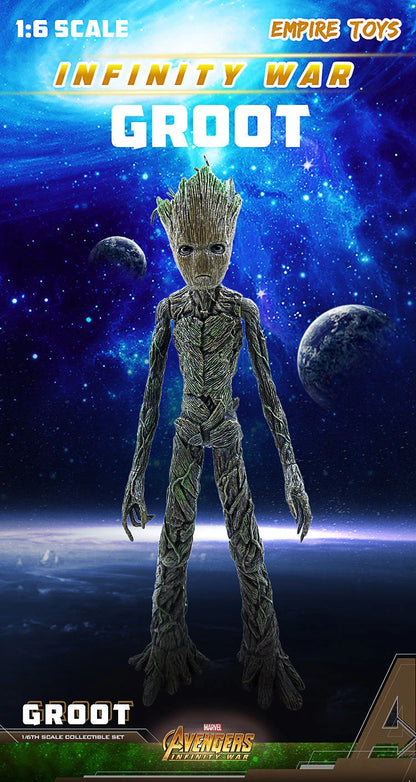 Groot figure from Infinity War with space background Marvel Guardians of the Galaxy Groot 1/6 Scale Premium Figure by Empire Toys