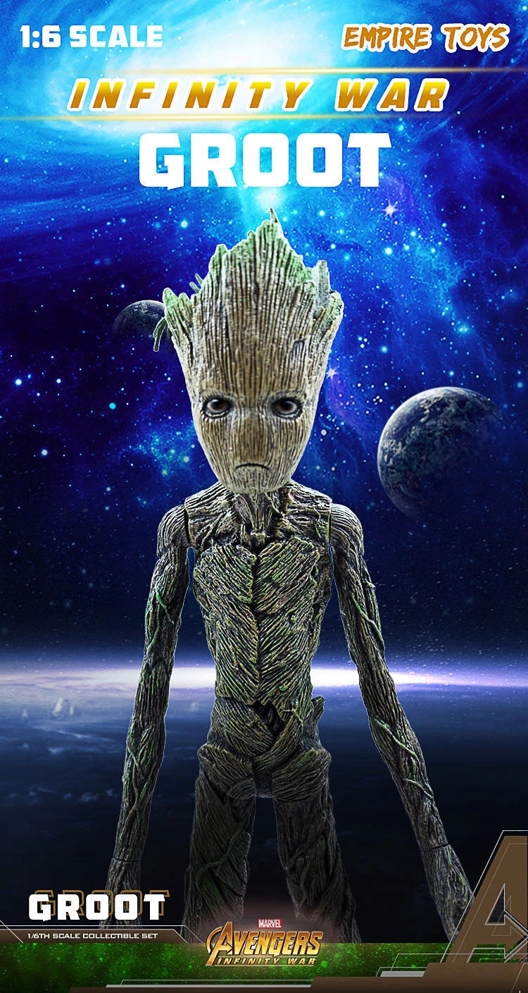 Groot figure from Infinity War with space background Marvel Guardians of the Galaxy Groot 1/6 Scale Premium Figure by Empire Toys