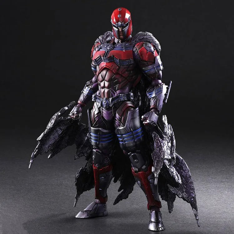 Action figure in detailed armor with red and silver colors on a dark background Marvel Universe Variant Play Arts Kai: Magneto 26cm Premium Action Figure by Square Enix