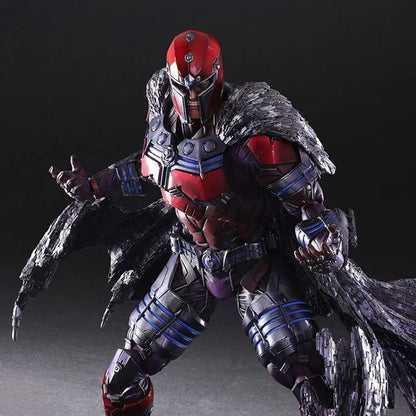 Action figure in red and gray armor with a dark background Marvel Universe Variant Play Arts Kai: Magneto 26cm Premium Action Figure by Square Enix