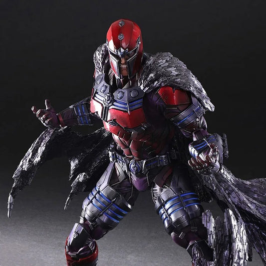Action figure in red and gray armor with a dark background Marvel Universe Variant Play Arts Kai: Magneto 26cm Premium Action Figure by Square Enix