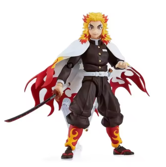 Max Factory figma Demon Slayer: Kimetsu no Yaiba: Kyojuro Rengoku Authentic Premium Articulated Action Figure – Flame Hashira Edition