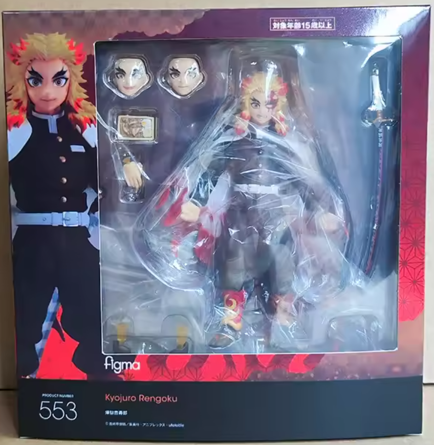 Max Factory figma Demon Slayer: Kimetsu no Yaiba: Kyojuro Rengoku Authentic Premium Articulated Action Figure – Flame Hashira Edition box