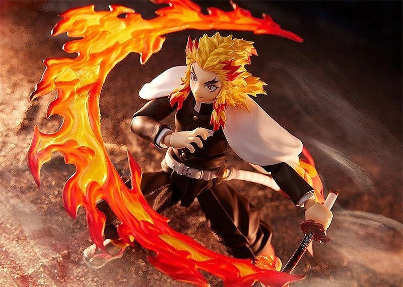 Max Factory figma Demon Slayer: Kimetsu no Yaiba: Kyojuro Rengoku Authentic Premium Articulated Action Figure – Flame Hashira Edition flame out