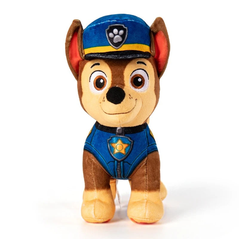 Plush toy resembling a police dog from a popular children's show on a white background Official PAW Patrol Cozy Bedtime 6-Pack Bundle – Classic Everyday Edition Premium Cotton Plush Set by Titantoons