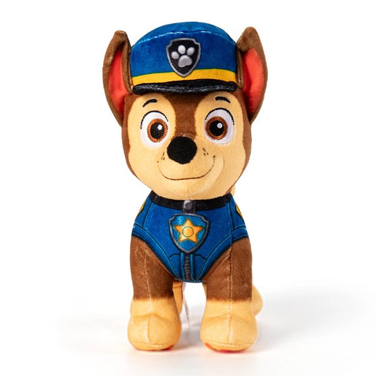 Plush toy resembling a police dog from a popular children's show on a white background Official PAW Patrol Cozy Bedtime 6-Pack Bundle – Classic Everyday Edition Premium Cotton Plush Set by Titantoons