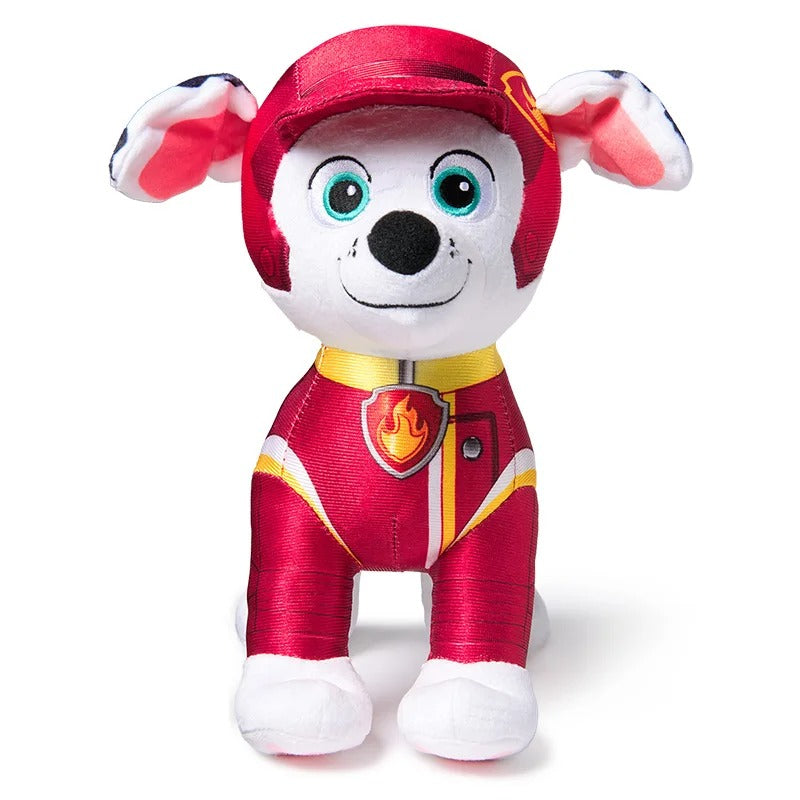 Plush toy resembling a character from the Paw Patrol series on a white background Official PAW Patrol Ultimate Rescue Squad 6-Pack Bundle – Uniform Edition Premium Cotton Plush Set by Titantoons