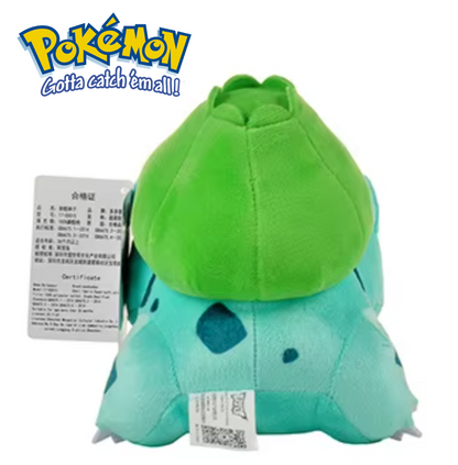 Green and blue plush toy with a Pokémon logo on a white background Official Pokémon Bulbasaur Premium Cotton Plush by Titantoons – 6-Inch