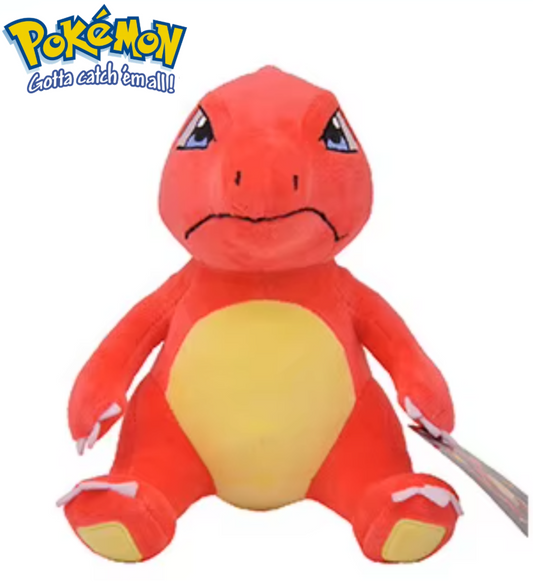 Red and yellow plush toy with a Pokémon logo on a white background Official Pokémon Charmeleon Premium Cotton Plush by Titantoons – 8-Inch