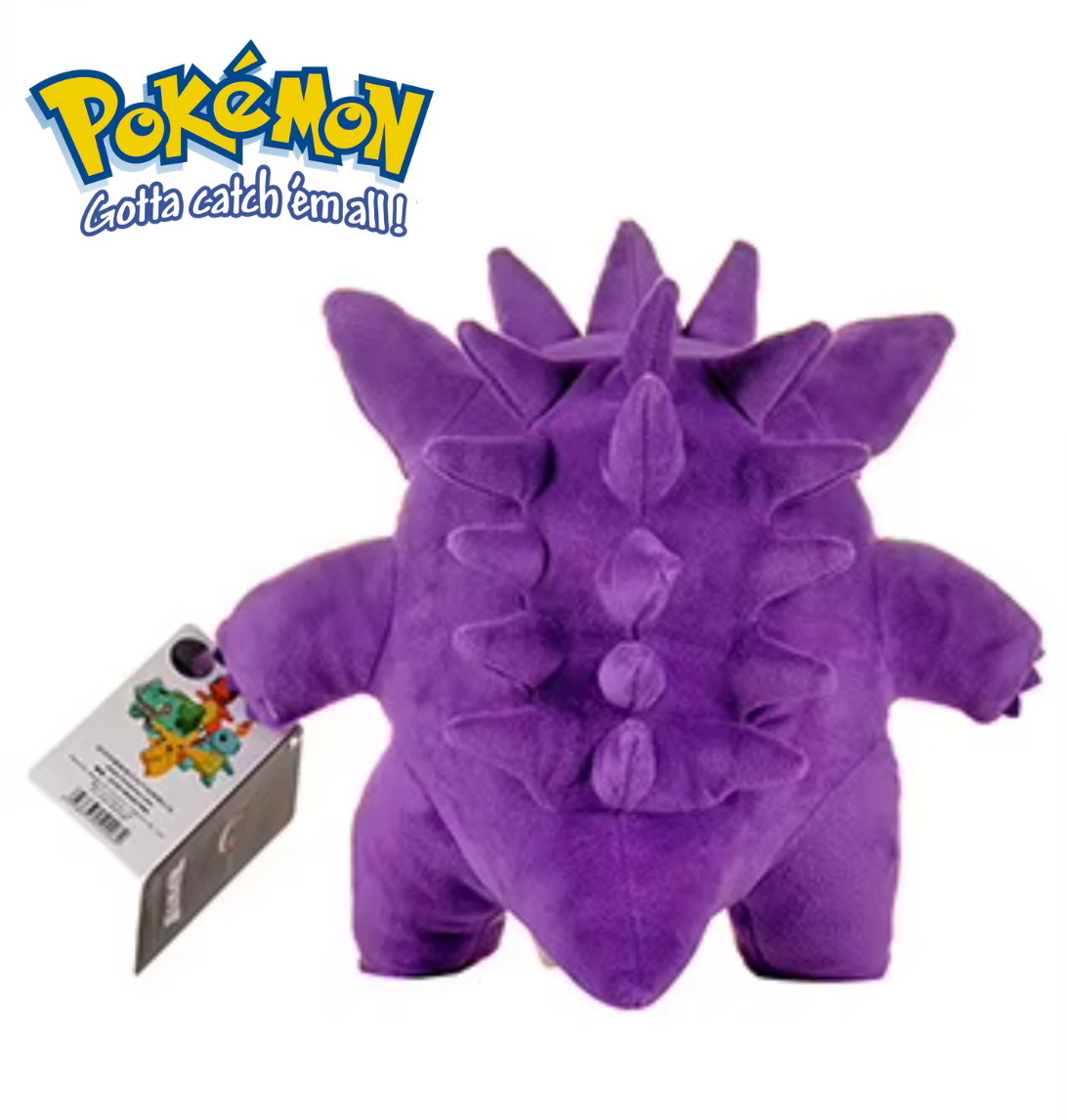Purple plush toy with a Pokémon logo on a white background Official Pokémon Gengar Premium Cotton Plush by Titantoons – 9.5-Inch