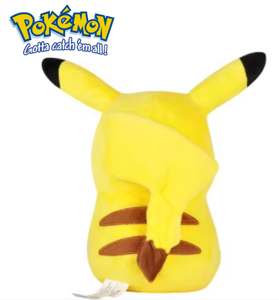 Plush toy resembling Pikachu from Pokémon on a white background Official Pokémon Pikachu Premium Cotton Plush by Titantoons – 8-Inch
