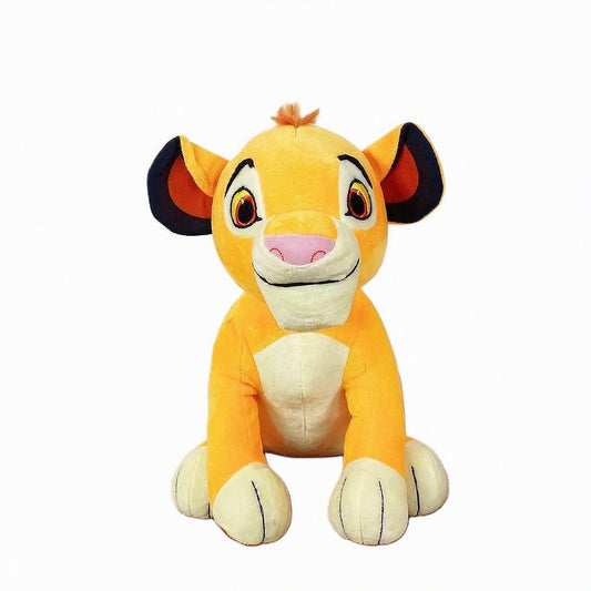A plush toy of Simba the lion cub from The Lion King, sitting against a plain white background. Official The Lion King Simba & Nala Premium Cotton Plush Collection by Titantoons simba