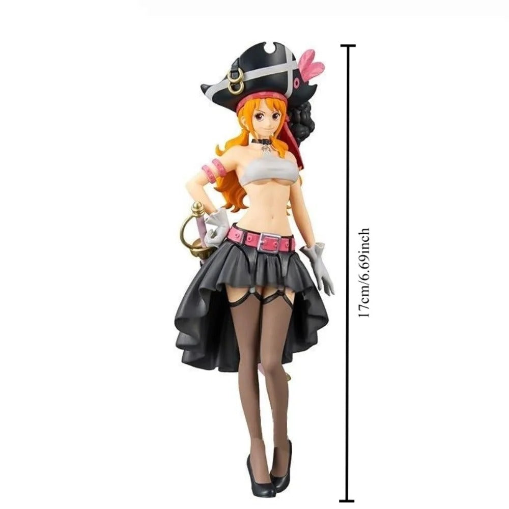 Action figure with a measurement indicator on a white background One Piece Film Red: Nami (The Grandline Lady Vol.3) Authentic 19cm PVC Exhibition Scale Statue by Banpresto