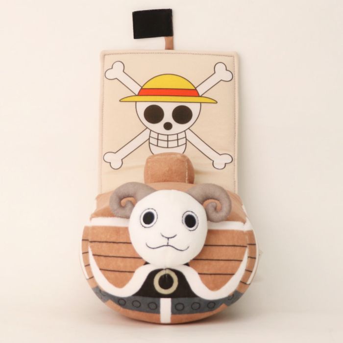 Plush toy with a character design on a beige background One Piece: Going Merry Authentic Sakami 17.7-Inch Premium Luxury Vessel Plush
