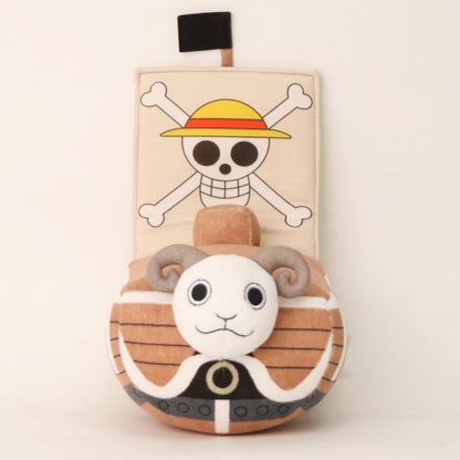 Plush toy with a character design on a beige background One Piece: Going Merry Authentic Sakami 17.7-Inch Premium Luxury Vessel Plush