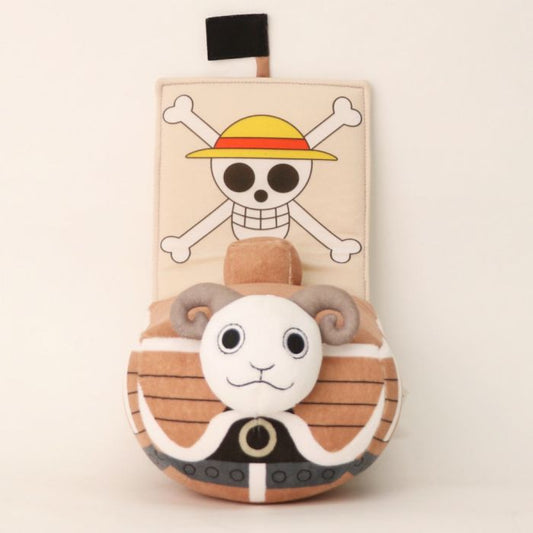 Plush toy with a character design on a beige background One Piece: Going Merry Authentic Sakami 17.7-Inch Premium Luxury Vessel Plush