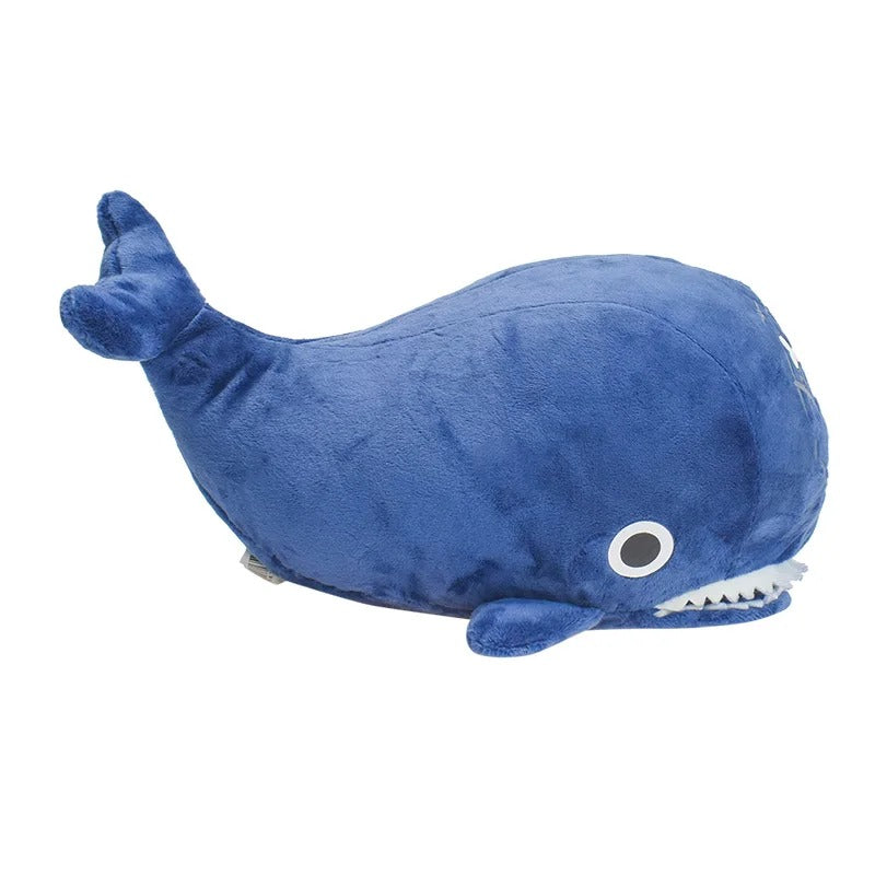 Blue plush shark toy on a white background One Piece: Island Whale Laboon Authentic 25cm Premium Plush Figure
