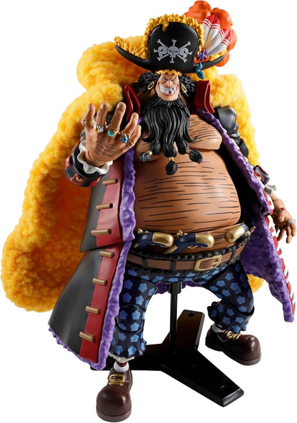 Action figure with a colorful outfit and accessories on a white background One Piece: Marshall D. Teach Blackbeard (Four Emperors Ver.) Authentic S.H. Figuarts Colossal Fully Articulated Action Figure by Bandai Spirits