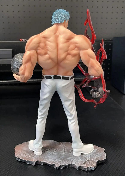 Muscular figure statue with white pants on a dark background One Piece: Monkey D. Garp (Fighting Iron Fist Ver.) Authentic 13.8-Inch PVC Showcase Scale Statue – Choose Your Generation: Prime Black Hair, Legendary White Hair, or the Ultimate Dual-Era Fleet Bundle