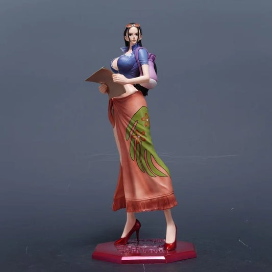 Colorful figurine of a character with a purple top and orange skirt on a dark background One Piece: Nico Robin Authentic 1/6 Scale Complete Painted Garage Kit Statue (D.S Studio Limited Sale Standard Version)