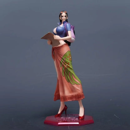 Colorful figurine of a character with a purple top and orange skirt on a dark background One Piece: Nico Robin Authentic 1/6 Scale Complete Painted Garage Kit Statue (D.S Studio Limited Sale Standard Version)