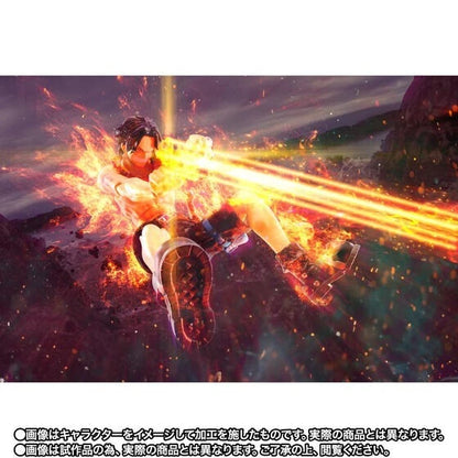 Animated character in action with fiery effects on a dark background One Piece: Portgas D. Ace Authentic S.H. Figuarts Fully Articulated Action Figure by Bandai Spirits
