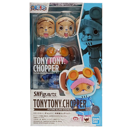 S.H. Figuarts Tony Tony Chopper toy figure packaging with Bandai branding One Piece: Tony Tony Chopper (Future Island Egghead Ver.) Authentic S.H. Figuarts Fully Articulated Action Figure by Bandai Spirits