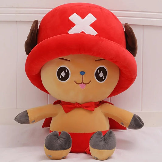 Plush toy with a red hat and outfit on a white background One Piece: Tony Tony Chopper Luxury Character Plush