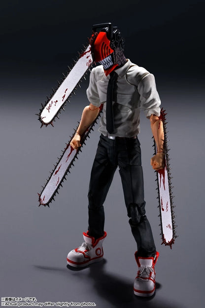 Action figure with chainsaws on a dark background S.H.Figuarts Chainsaw Man Best Selection Authentic Action Figure – 15cm Fully Articulated Tamashii Nations Store Limited Exclusive Edition 3