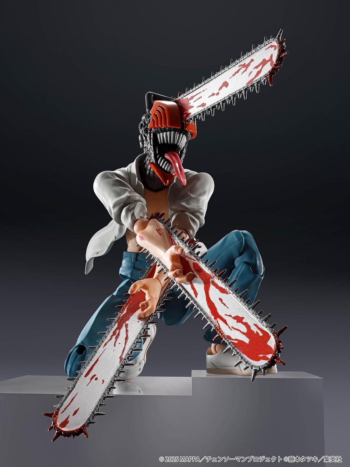 Action figure with chainsaws on a dark background S.H.Figuarts Chainsaw Man The Movie: Reze Arc Authentic Action Figure – 15cm Fully Articulated Premium Collectible Statue 1